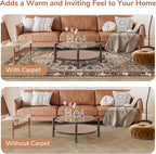 OPPODREAM Soft Area Rugs 5x7, 5x7 Washable Rug with Non Slip Backing, 5 x 7 Faux Cashmere Low-Pile Carpet, Brown