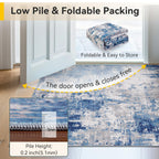 RELEANY Washable 3'x5' Abstract Area Rug for Living Room Blue Gray