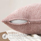MIULEE Pack of 2 Valentines Day Couch Throw Pillow Covers 18x18 Inch Pink Modern Boho Decorative Pillow Covers Soft Cute Chenille Farmhouse Cushion Covers for Home Decor Bed Sofa Living Room