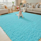 8x10 Area Rugs for Living Room Bedroom, Large Area Rug Shaggy Carpet Soft Plush Furry Bedside Rug, Rugs for Home Decor (Teal Blue, 8 x 10)