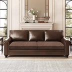ANARACHON Leather Look Couch Cushion Covers Sofa Seat Slipcovers Sets Couches Furniture Protector for Sectional Armchair Loveseat Pets Kids Stretch Spandex Fabric (2 Cushion Sofa, Brown)