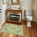 Area Rugs 2'x3' Kitchen Rugs Entry Rug Small Rugs for Entryway Kitchen Bathroom Door Mat Indoor Entrance,Washable Non Slip, Sage Green Yellow