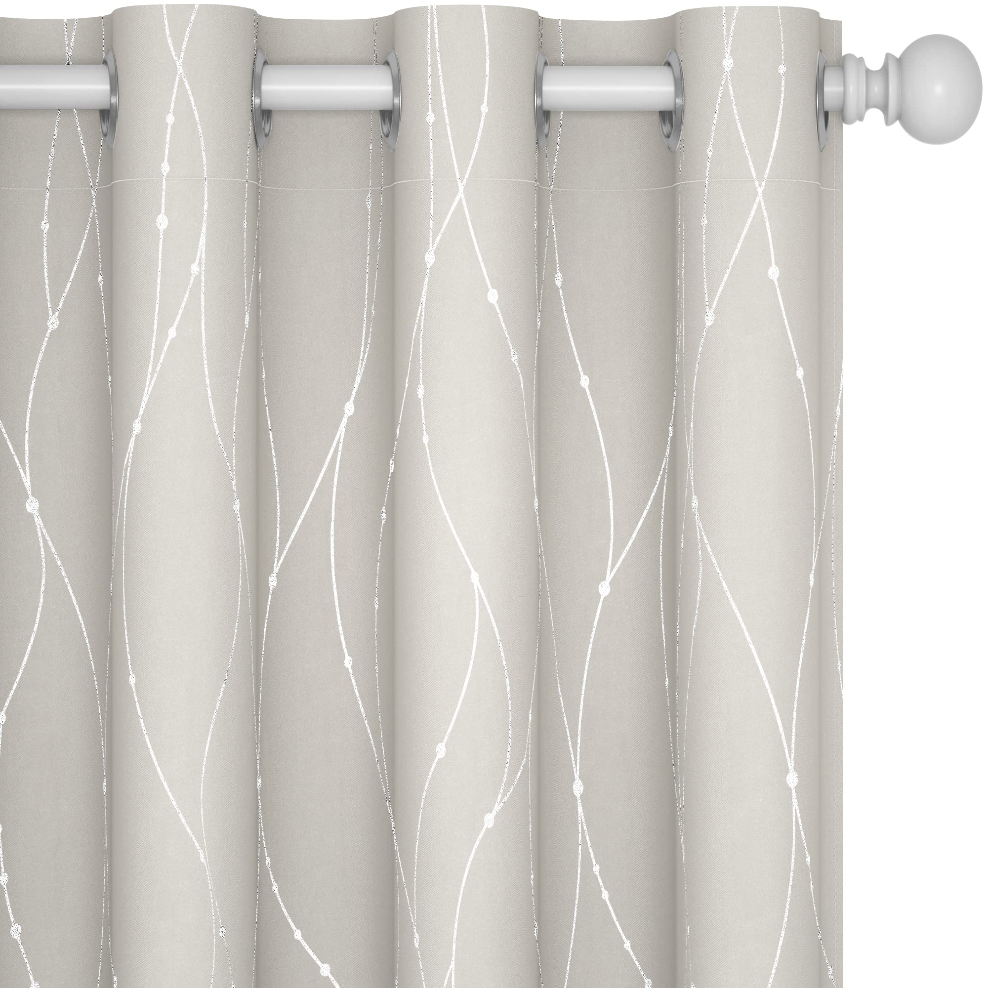 Deconovo Living Room Curtains 108 Inch Long, Blackout Curtains for Bedroom