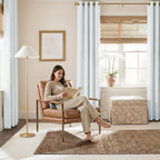 NICETOWN Farmhouse 100% Blackout Linen Curtains for Bedroom, Off White, 52" Wide, 2 Pieces, Privacy Vertical Window Drapes 84 inch Long for Office Laundry Windows