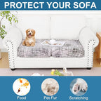 Smiry Printed Couch Cushion Covers, Stretch Soft Couch Covers for Sofa, Washable Non-Slip Sofa Slipcover Furniture Protector for Indoor and Outdoor (2 Pack, Brown and White)