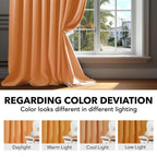 Deconovo Blackout Curtains for Kitchen Window Back Tab and Rod Pocket Curtains Room Darkening Curtains 52Wx45L Inch Orange Flame 2 Panels