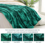 Exclusivo Mezcla Fleece Throw Blanket for Couch, Extra Large Fuzzy Tie-dye Teal Bed Blankets, Soft Cozy Plush Sofa Throws for All Seasons, 50x70 Inches