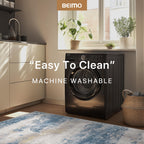 BEIMO 5x7 Area Rugs for Bedroom, Blue Cream Washable Abstract Non Slip Rug