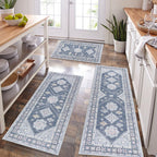 HEBE Boho Kitchen Rugs Set of 3, Non Slip Washable Kitchen Mats for Floor