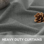 Gray Black Out Curtains 72 Inch Long for Bedroom 2 Panels Set Back Tab Pleated Neutral Boho Linen Textured Dark Grey Room Darkening Saving Energy Efficient Sound Deadening Drapes for Doorway 72 Length