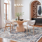 Washable 8x10 Living Room Rug: Oriental Water Resistant Rugs for Bedroom Dining Room Distressed Non Slip Ultra Soft Carpet for Nursery Farmhouse Medallion Home Decor Floor Decoration Mat(8x10 Brick)