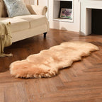 duduta Beige Faux Sheepskin Runner Rugs 2x6 ft, Fluffy Shag Bedroom Rug Fur Sofa Couch Covers Washable