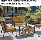 8Pcs Outdoor Cushion Covers, Patio Cushion Covers,Stretch Elastic Slipcovers, Replacement Washable & Reusable Furniture Protector for Patio Couch (Camel Color,Cover Only)