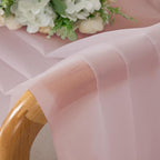 Chyhomenyc Blush Pink Sheer Valances for Windows - Light Filtering Small Kitchen Curtains, Rod Pocket Short Top Window Treatment Decor for Living Room Bathroom Basement, 42Wx16L inches, 2 Panels