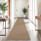 KOZYFLY Boho Runners for Hallways 2x10 ft Washable Kitchen Runner Non Slip Rubber Backed Hallway Rugs Cotton Entryway Runner Rug Floor Carpet for Indoor Hall, Backdoor, Kitchen, Tan/Orange/Brown