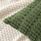 MIULEE Corduroy Decorative Throw Pillow Covers 18x18 Moss Green Pack of 2