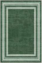 OPPODREAM Border Soft Area Rugs 6x9, Washable Green Rug with Non Slip Backing, 6 x 9 Faux Cashmere Low-Pile 6x9 Carpet