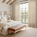 Nanspring Taupe Burlywood Curtains 108 Inches Long for Living Room Linen Burlap Rustic Farmhouse Sheer Curtains with Back Tab Floor to Ceiling High Window Curtain for Bedroom 52x108, 2 Panels