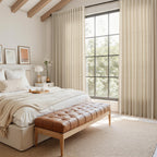 Taupe Burlywood Linen Curtains for Living Room 105 Inches Long Light Filtering Semi Sheer Curtain Back Tab Rustic Luxury Neutral Modern Farmhouse Decor Drapes for Bedroom Dinner Room 52x105, 2 Panels