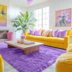 OLANLY Area Rugs for Living Room Bedroom, Machine Washable 4x5.9 ft Soft Fluffy Shaggy Bedside Rug, Indoor Floor Carpet for Kids Girls and Boys, Dorms, Nursery Rooms, Home Decor Aesthetic, Purple