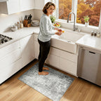 RELEANY Washable 2'x3' Abstract Area Rug for Living Room Gray White