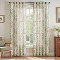 jinchan Vintage Floral Linen Curtains 84 Long for Living Room 2 Panels
