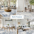 8x10 Washable Area Rugs for Living Room,Bedroom,Dining Room- Blue Beige