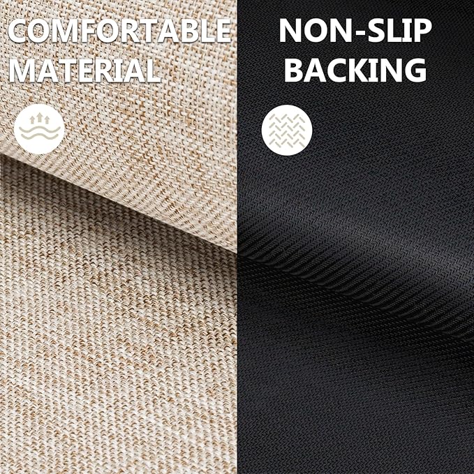 LEKEEPGO Ultra Thin Indoor Door Mat 24"x47", Non Slip Door Mat, Khaki