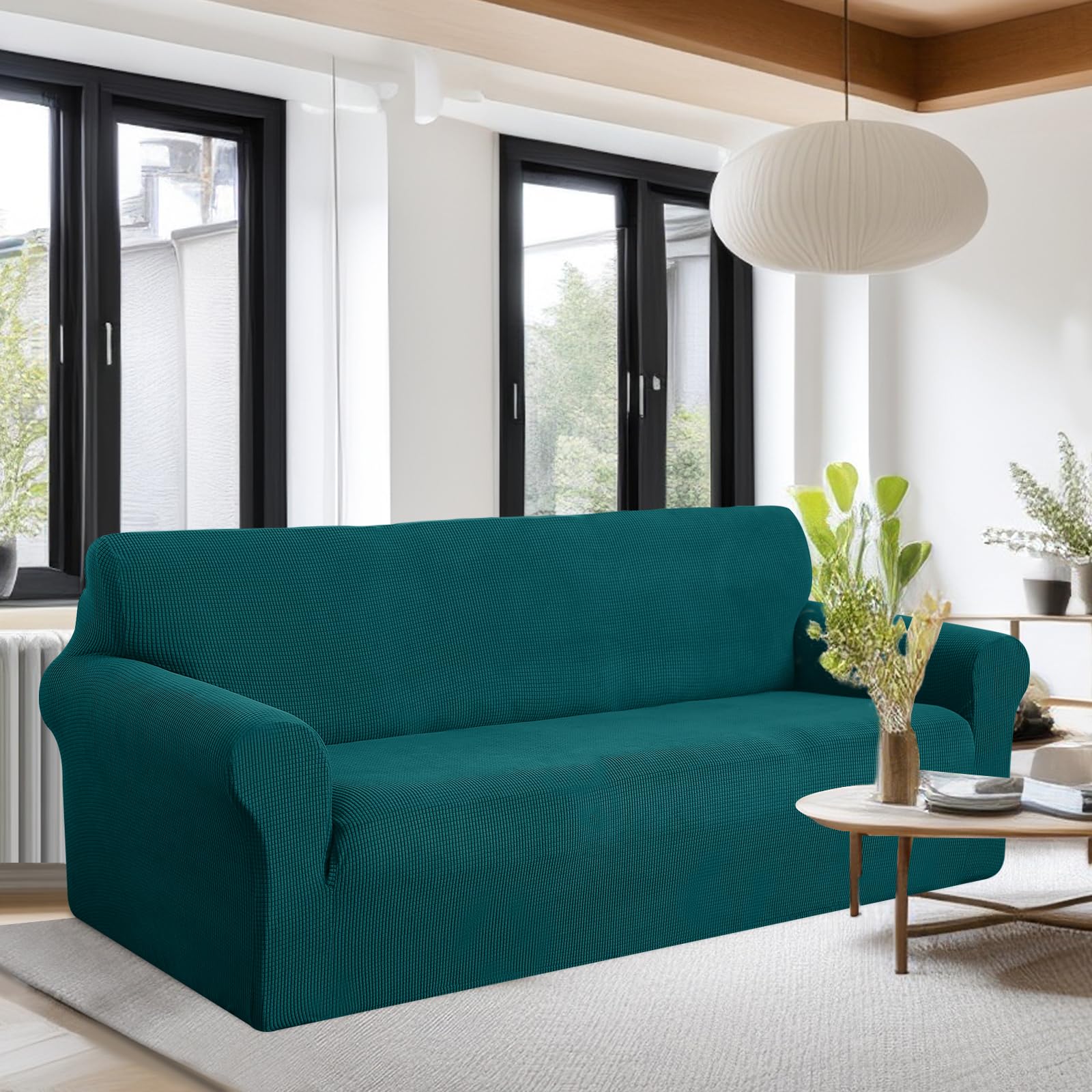 U-NICE HOME Oversized Stretch Couch Cover Slipcover, Blue