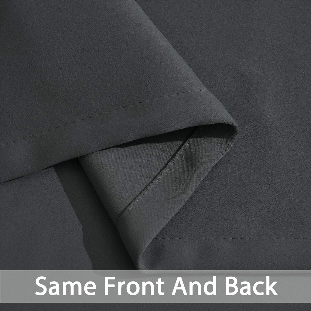 Yakamok Dark Grey Room Darkening Curtains 84 inch Sliding Door Drapes