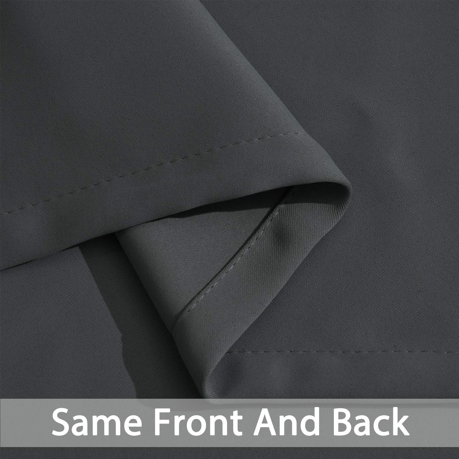 Yakamok Dark Grey Room Darkening Curtains 84 inch Sliding Door Drapes