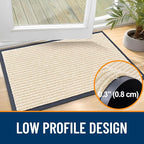 OLANLY Front Door Mat Indoor Outdoor Entrance, 2-Pack 47 x 32 Inch, Waterproof Heavy Duty Doormat, Fade Resistant, Low Profile, Easy Clean Patio Porch Welcome Floor Mats for Entry, Beige