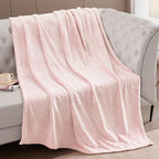 Exclusivo Mezcla Fleece Bed Blanket King Size, Super Soft and Warm Blankets for Couch, Sofa and Bed Waffle Textured, Cozy, Fuzzy and Lightweight (Heather Dusty Pink, 90x104 Inches)