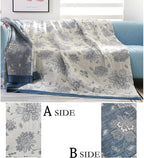 MSGKV Spring Throw Blanket 100% Cotton 60''x 80'', Versatile Woven Soft Decorative Blankets for Chair Bed Sofa Couch Bedroom Living Room