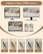 Madane 5x7 Area Rugs for Living Room, Washable Vintage Natural Beige Rug with Non-Slip Backing, Soft Floral Print Throw Rugs Floor Low Pile Carpet for Bedroom Dining Room Farmhouse