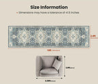 AMADA HOMEFURNISHING 2'6"x10' Washable Area Rug, Low-Profile Entryway Rug with Non-Slip Backing & Durable Edge Binding, Vintage Rug Pattern, Small Rugs for Entryway, Kitchen & Living Room