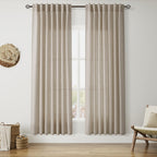 Nanspring Mist Sage Linen Curtains Semi Sheer 96 Inches Long 2 Panels Set for Living Room Back Tab Rod Pocket Light Filtering Drape for Bedroom Modern Farmhouse Coastal Decor Protect Privacy 52x96 — 기타