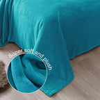Exclusivo Mezcla Fleece Teal Throw Blanket for Couch, Sofa, Super Soft and Warm Blankets, All Season, Cozy, Plush, Lightweight, 50x60 Inches
