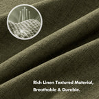 MIULEE 100% Blackout Linen Curtains 42 x 63 Inch Light Olive Green 2 Panels