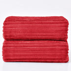 BEDELITE Fleece Blanket King Size – 3D Ribbed Jacquard Soft and Warm Decorative Fuzzy Blankets – Cozy, Fluffy, Plush Lightweight Throw Blankets for Couch, Bed, Sofa(Red, 108x90 inches)