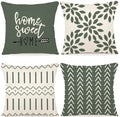 YCOLL Pillow Covers 16x16 Set of 4, Modern Sofa Throw Pillow Cover, Decorative Outdoor Linen Fabric Pillow Case for Couch Bed Car, Aqua Green
