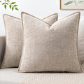 MIULEE Decorative Couch Throw Pillow Covers 20x20 Inch Taupe 2 Pack