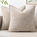 MIULEE Decorative Couch Throw Pillow Covers 20x20 Inch Taupe 2 Pack