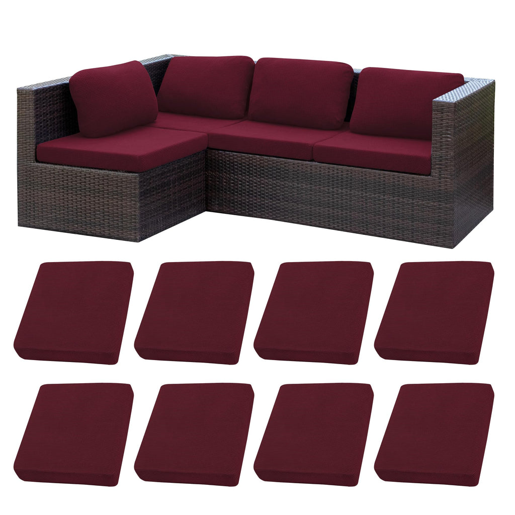 8 Pcs Outdoor Cushion Covers, Patio Sofa Cushion Covers Replacement