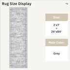 Runner Rug 2x7 Washable Non-Slip Hallway Runner Rugs for Kitchen Bathroom Laundry Room Grey Vintage Floor Carpet Runners for Hallways Entryway