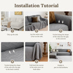 HOMERILLA 2 Piece Sectional Couch Cover for L Shape Sofa Dark Grey XL