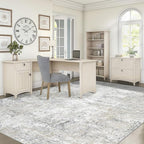 XLUEZ 6x9 Area Rugs for Living Room, Washable Modern Abstract Large Area Rug Neutral Soft Non Slip Kids Rug Stain Resistant Indoor Carpet for Bedroom Nursery Dining Room Playroom(BeigeGrey, 6'x9')