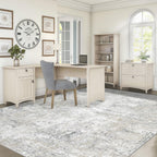 XLUEZ 6x9 Area Rugs for Living Room, Washable Modern Abstract Large Area Rug Neutral Soft Non Slip Kids Rug Stain Resistant Indoor Carpet for Bedroom Nursery Dining Room Playroom(BeigeGrey, 6'x9')