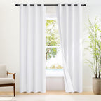 NICETOWN White Blackout 80 inch Curtains for Doorway, Grommet 100% Blackout Curtains Room Darkening Thermal Window Treatments for Bedroom/Living Room, 2 Panels, W52 x L80