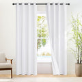 NICETOWN White Blackout Curtains for Living Room 2 Panels, Grommet Full Blackout Window Treatments Heat Blocking Thermal Drapes for Bedroom/Living Room, W52 x L86
